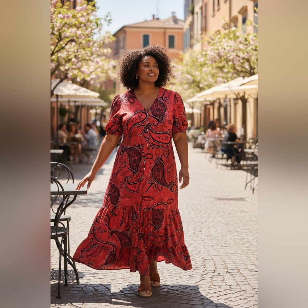 Paisley Pink Maxi Dress